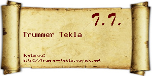 Trummer Tekla névjegykártya